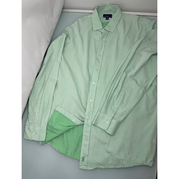 Johnnie O Men Shirt Long Sleeve Button Up Mint Green 100% Cotton XXL 2XL - Picture 1 of 6